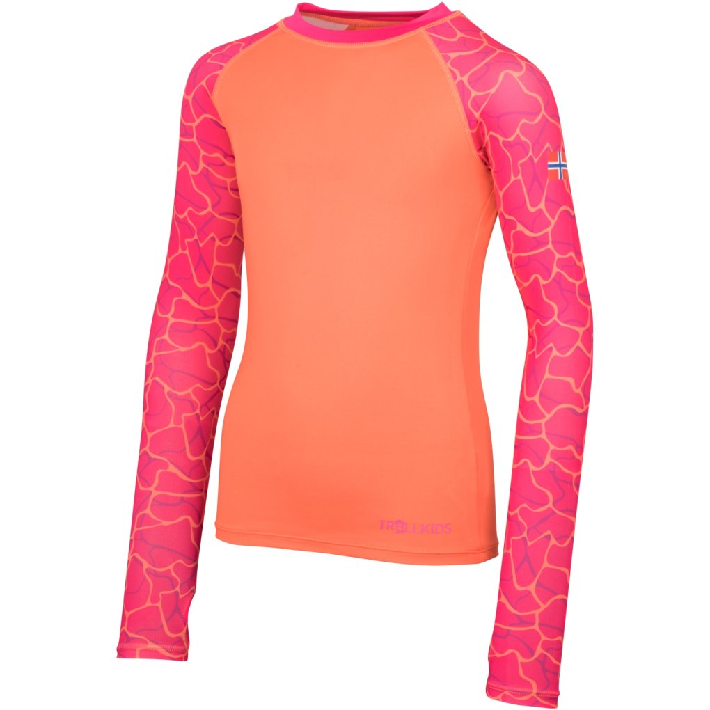 Trollkids Haukland Long Sleeve Swim Shirt Girls - Watermelon/Bright Pink
