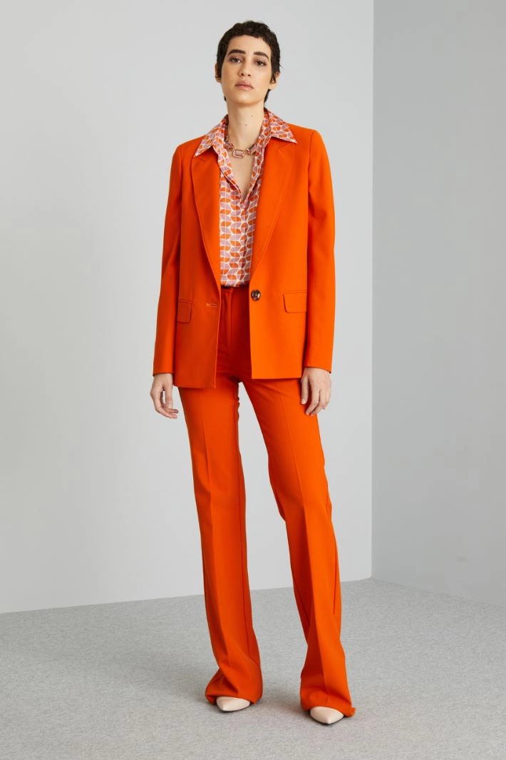 Trousers with macro button - PUMPKIN ORANGE