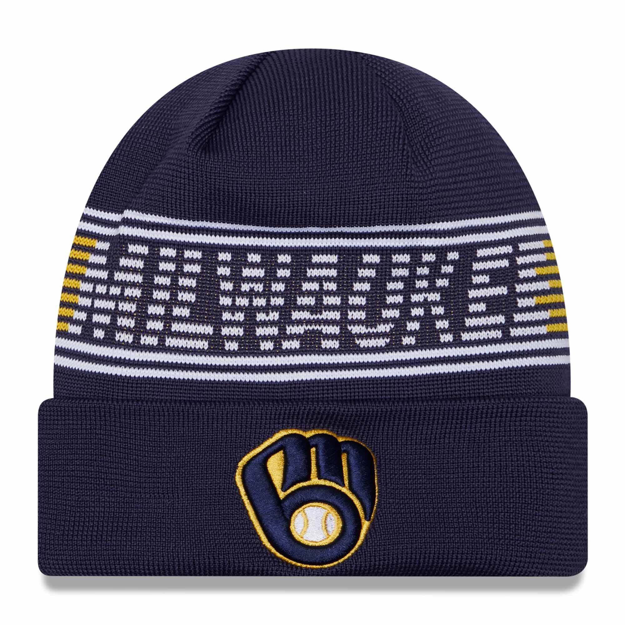 Milwaukee Brewers Authentic 2024 MLB Clubhouse New Era Beanie Knit