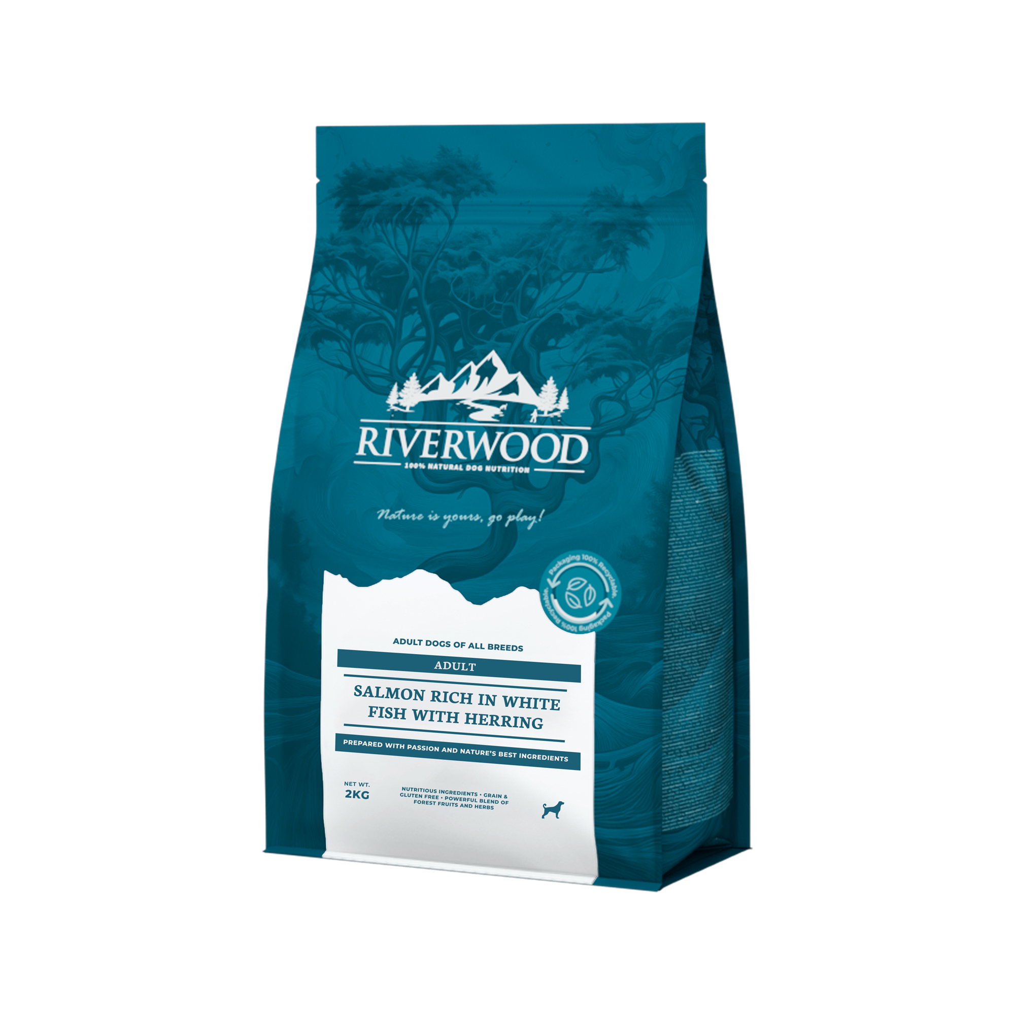 Riverwood Adult Dog Food - Salmon & Whitefish with Herring - 2kg