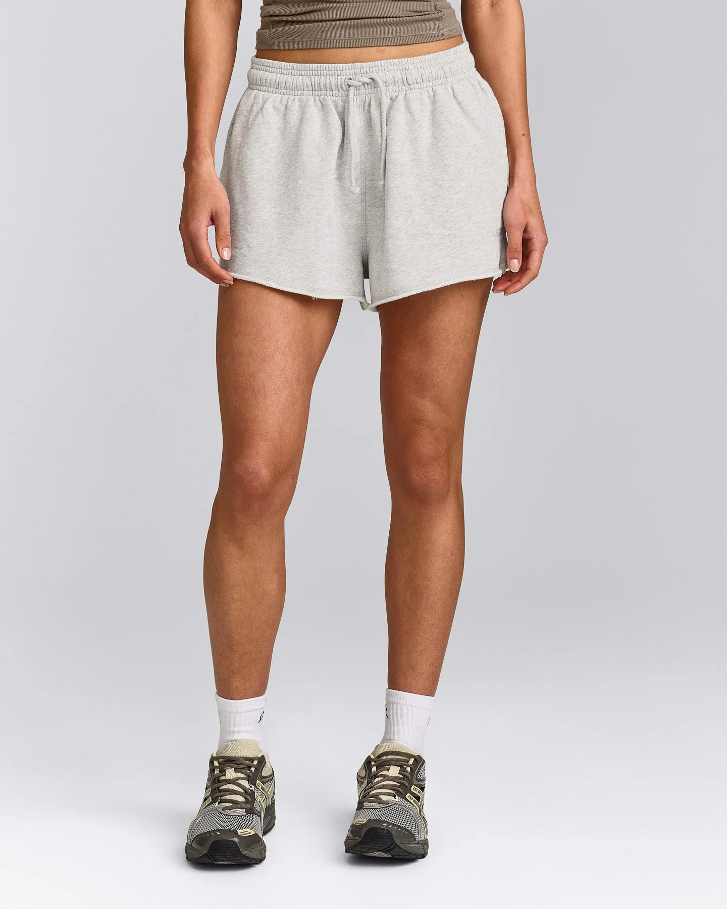 Cotton Vintage Lounge Shorts | Light Grey Marl