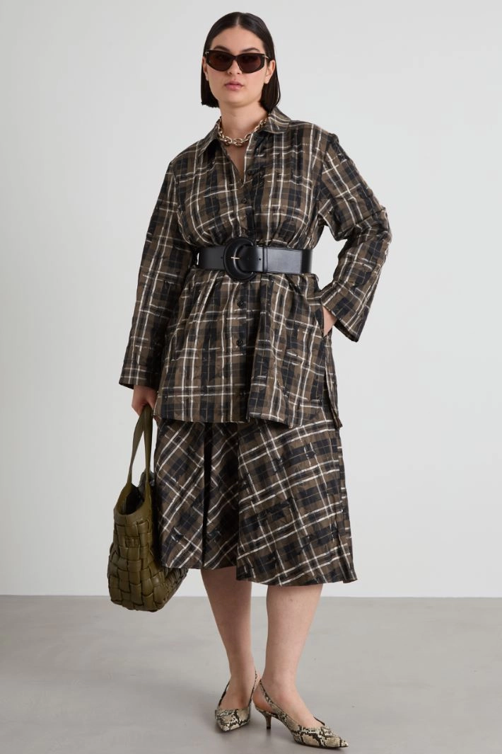 Jacquard taffeta skirt - MILITARY GREEN