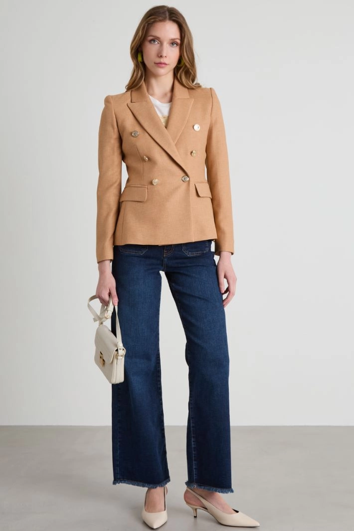Blazer with metal buttons - BEIGE