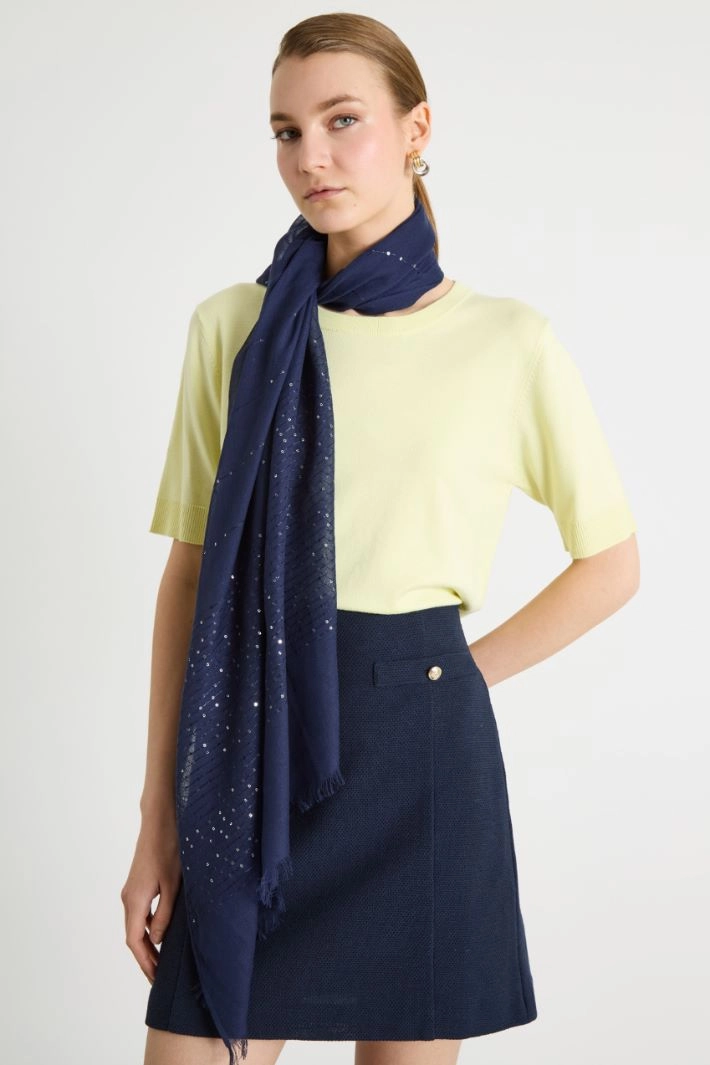 Fringed Stole - BLUE