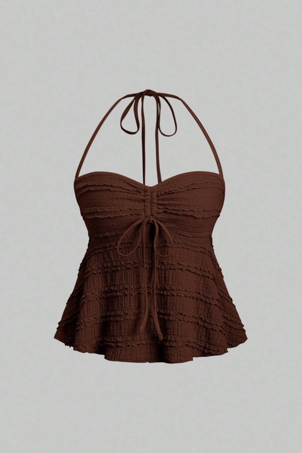 Asymmetrical Tie Halter Bikini Set