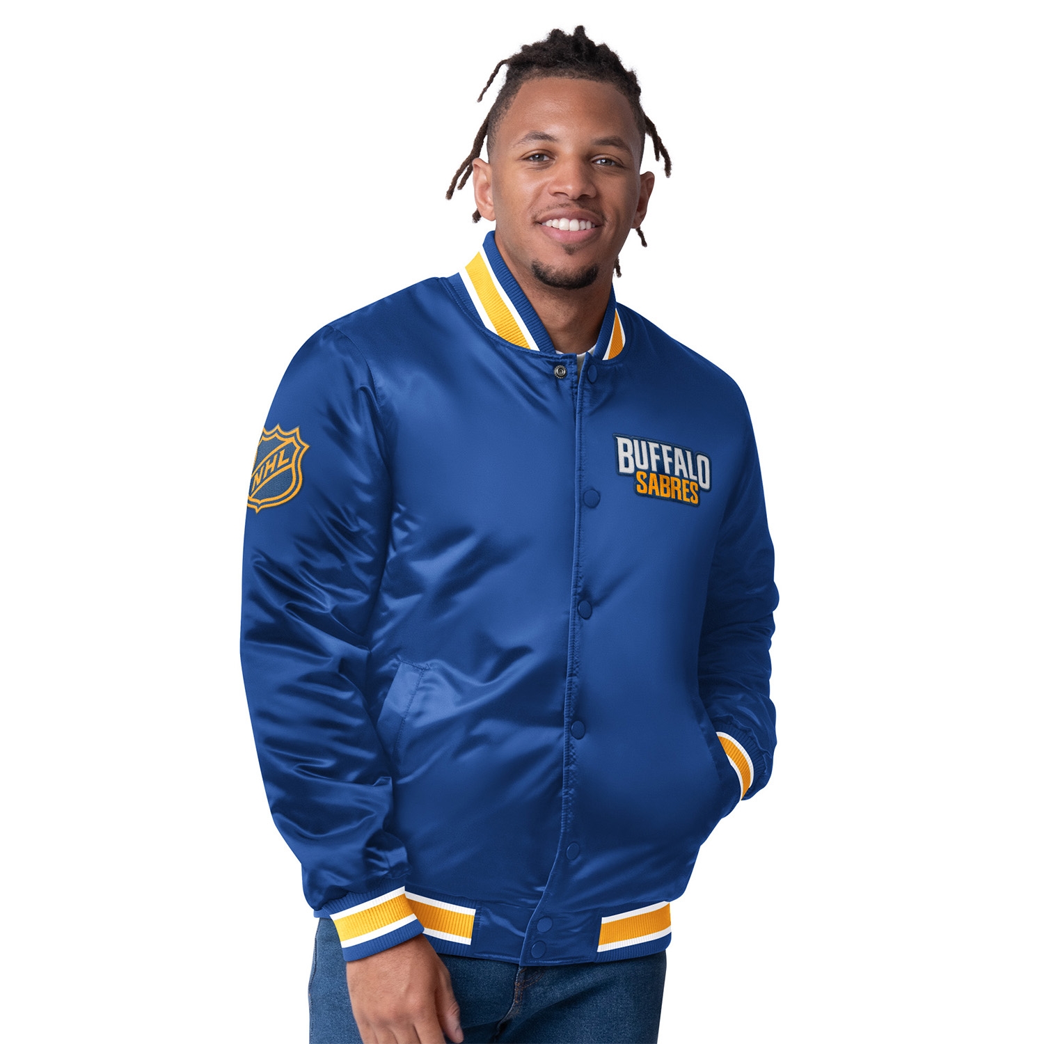 Buffalo Sabres Closer Reversible NHL Varsity Jacket Blue/Black