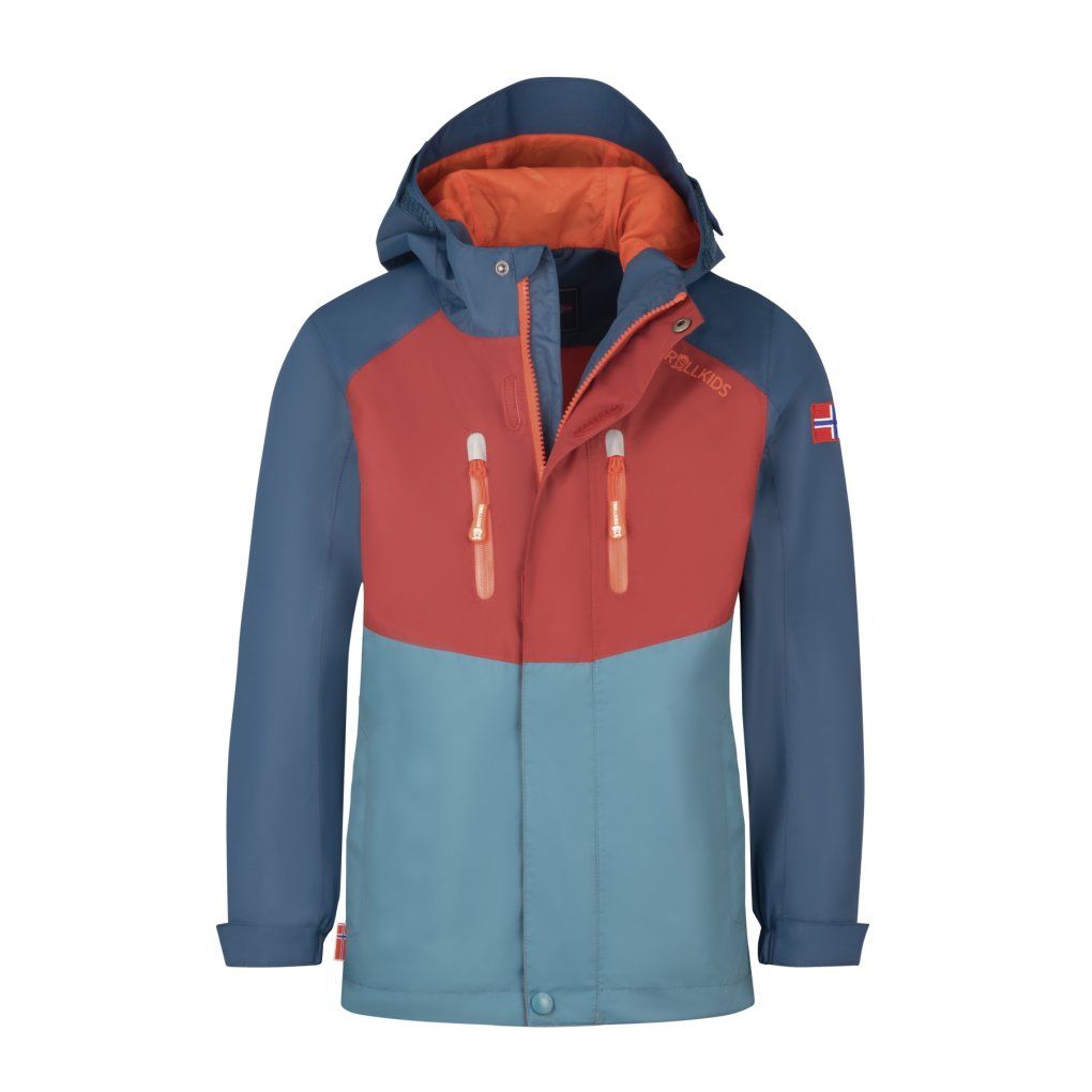 Trollkids Bryggen 3in1 Jacket Kids - Carmin Red/Mystic Blue/Stormy Blue