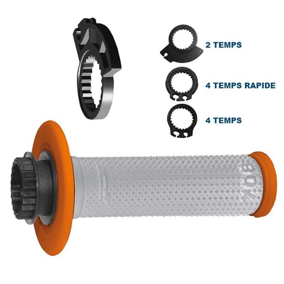 Progrip 708 Lock On Universal Handlebar Grips - Orange / GrayRef: PTR0050