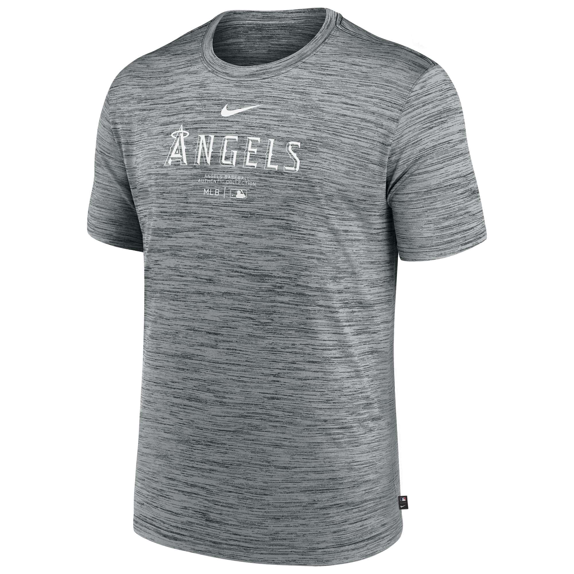 Los Angeles Angels 2024 MLB Authentic Practice Nike Velocity T-Shirt Gray