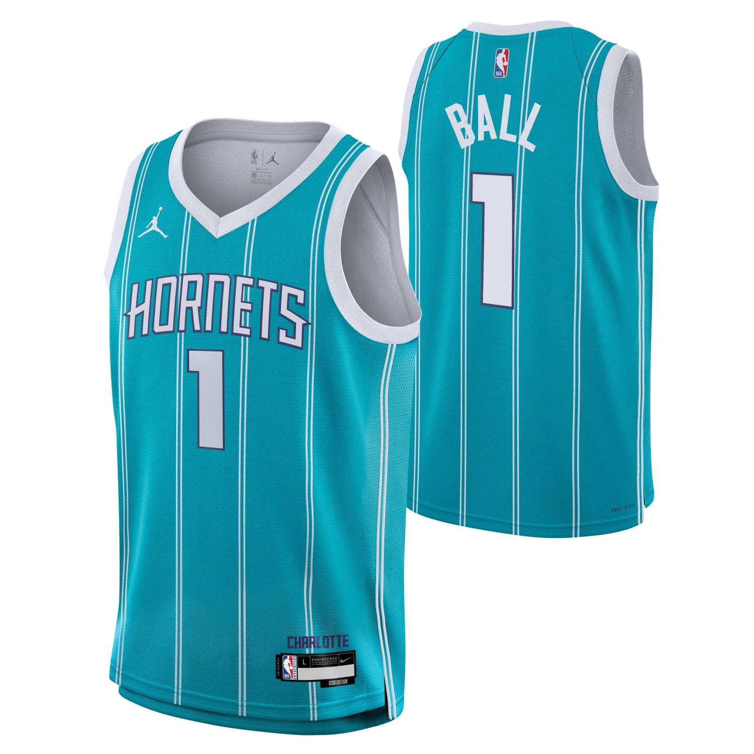 Lamelo Ball #1 Charlotte Hornets Jordan Swingman NBA Jersey Teal (YOUTH)
