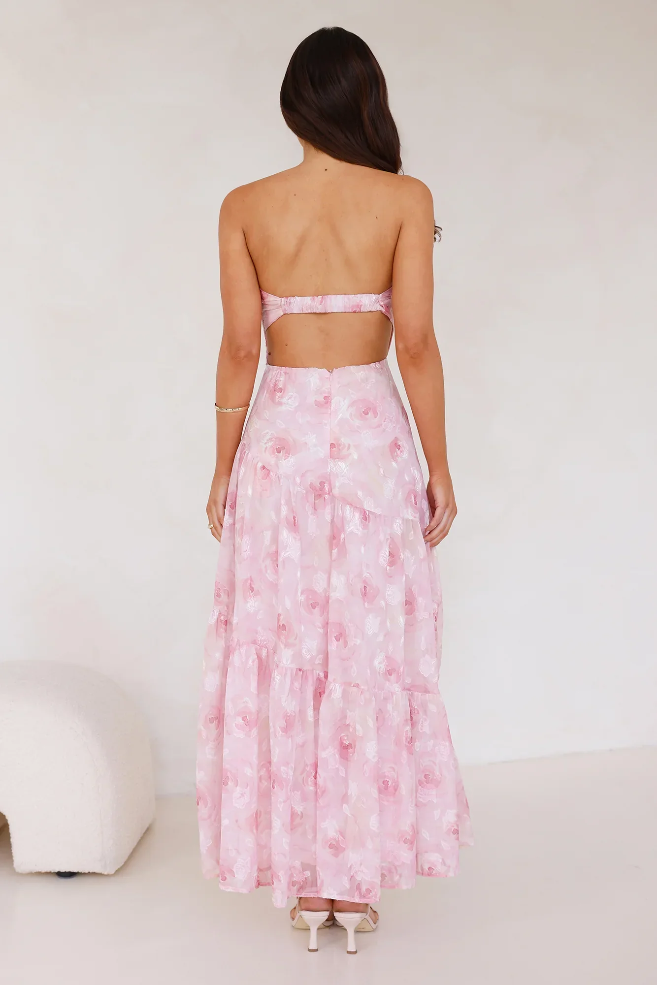 Queen Scenes Strapless Maxi Dress Pink