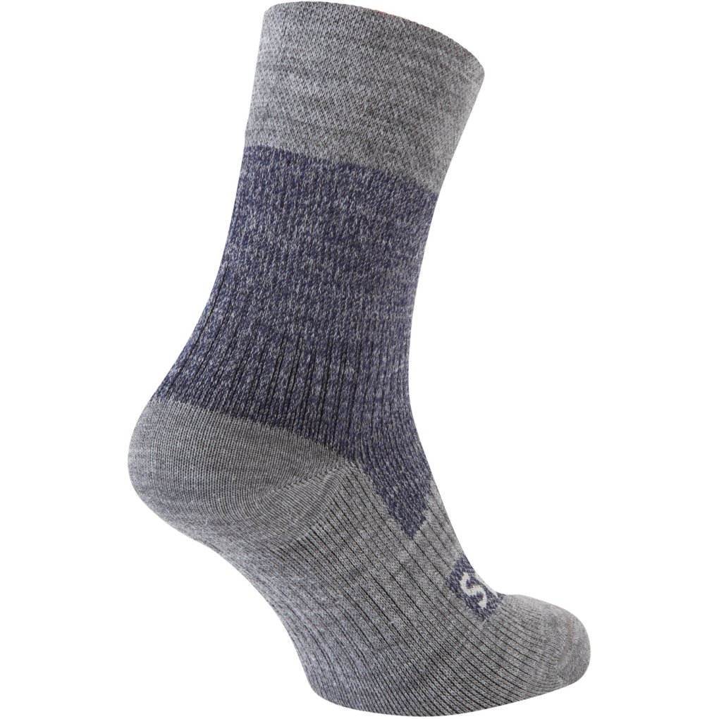 SealSkinz Bircham Waterproof All Weather Ankle Length Socks - Navy Blue/Grey Marl