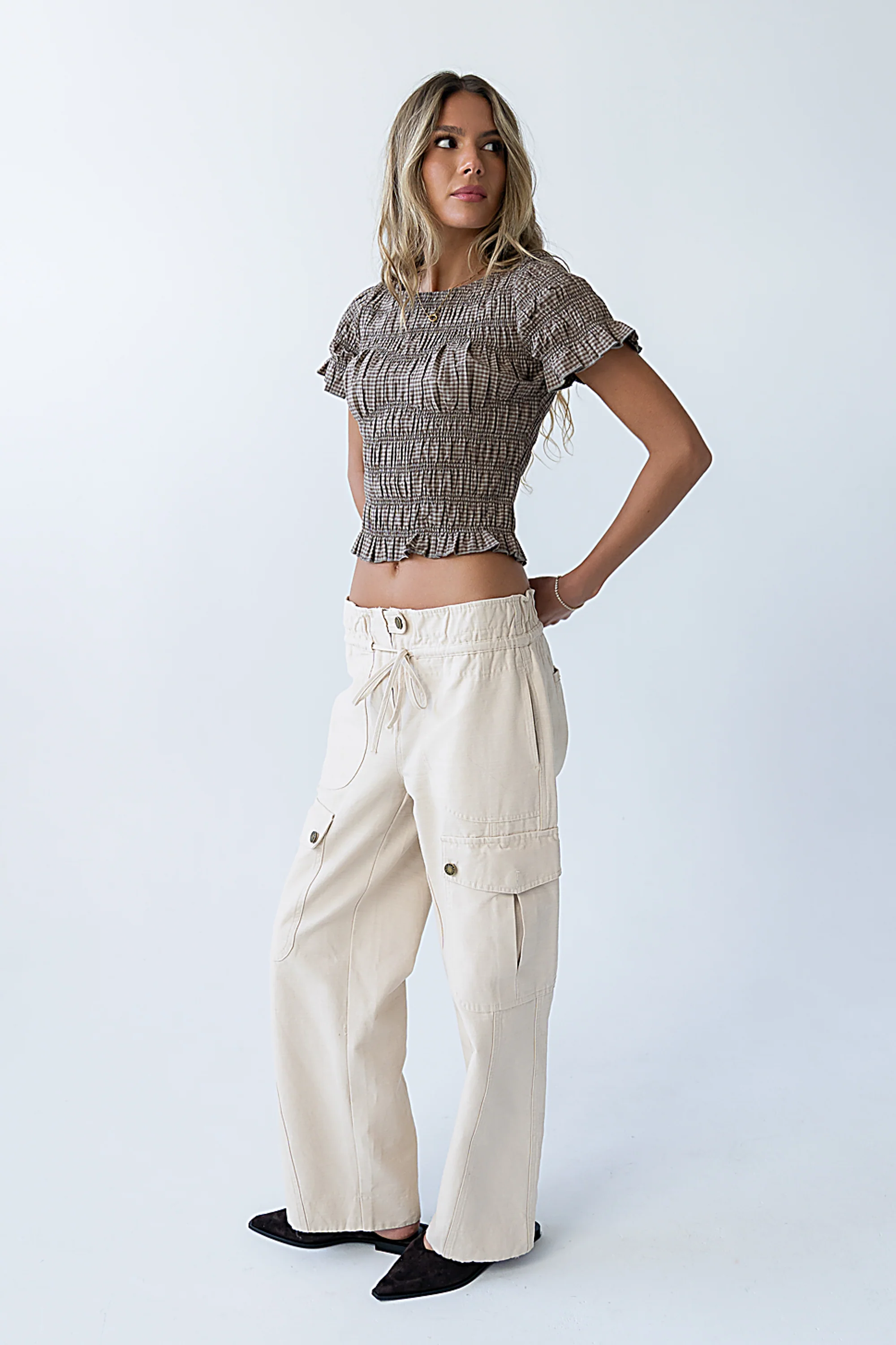 Kirsty Straight Leg Pants in Bone