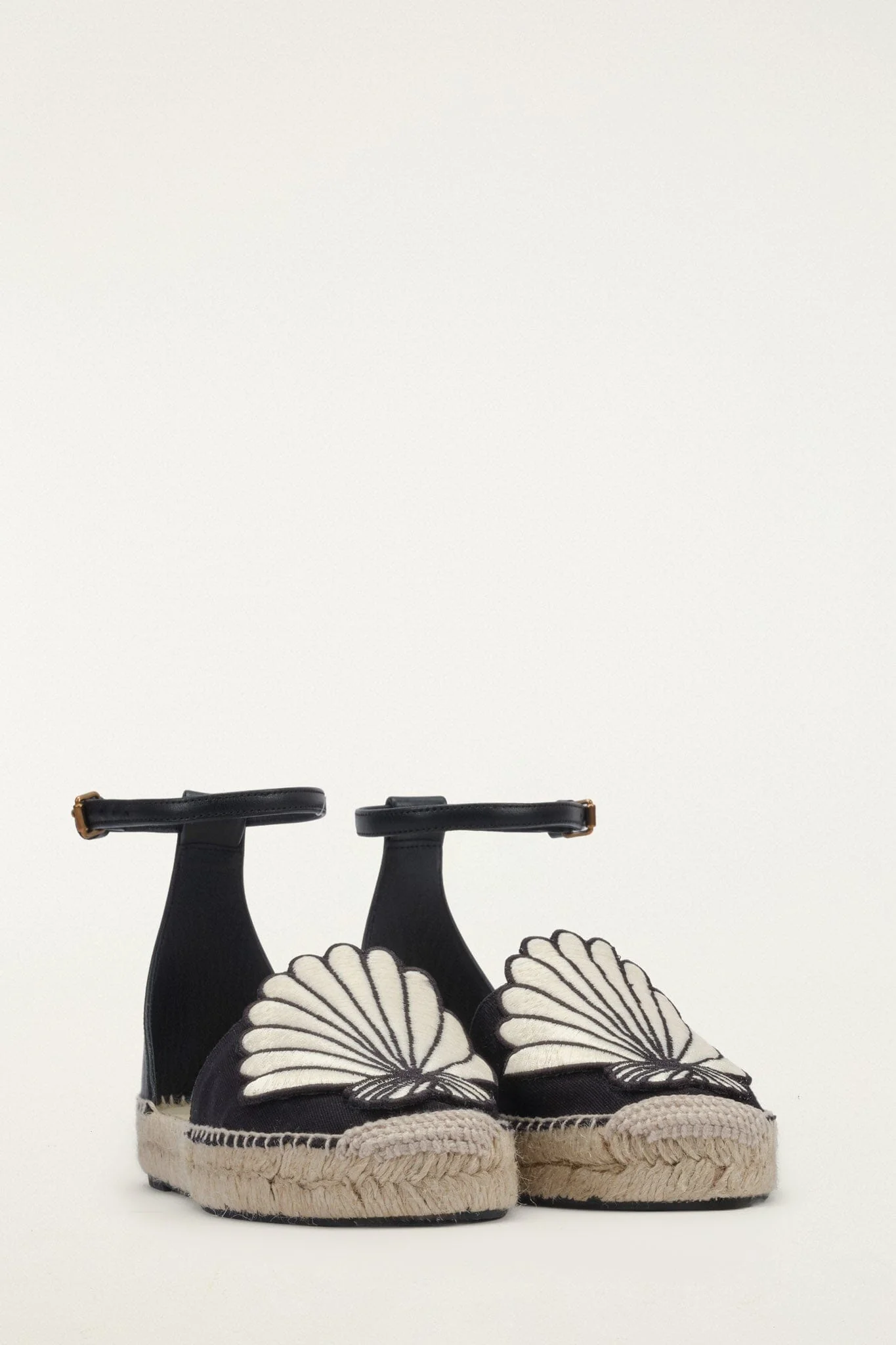 Black 3D Shell Iconic Espadrille Sandal