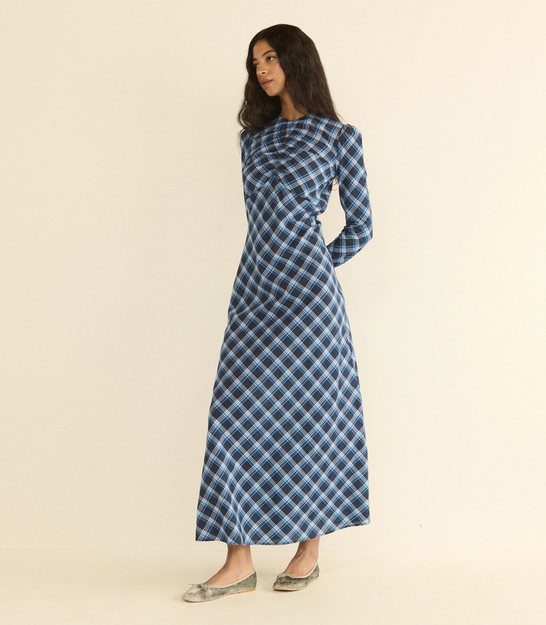 Begonia Maxi Dress - Valmont Plaid