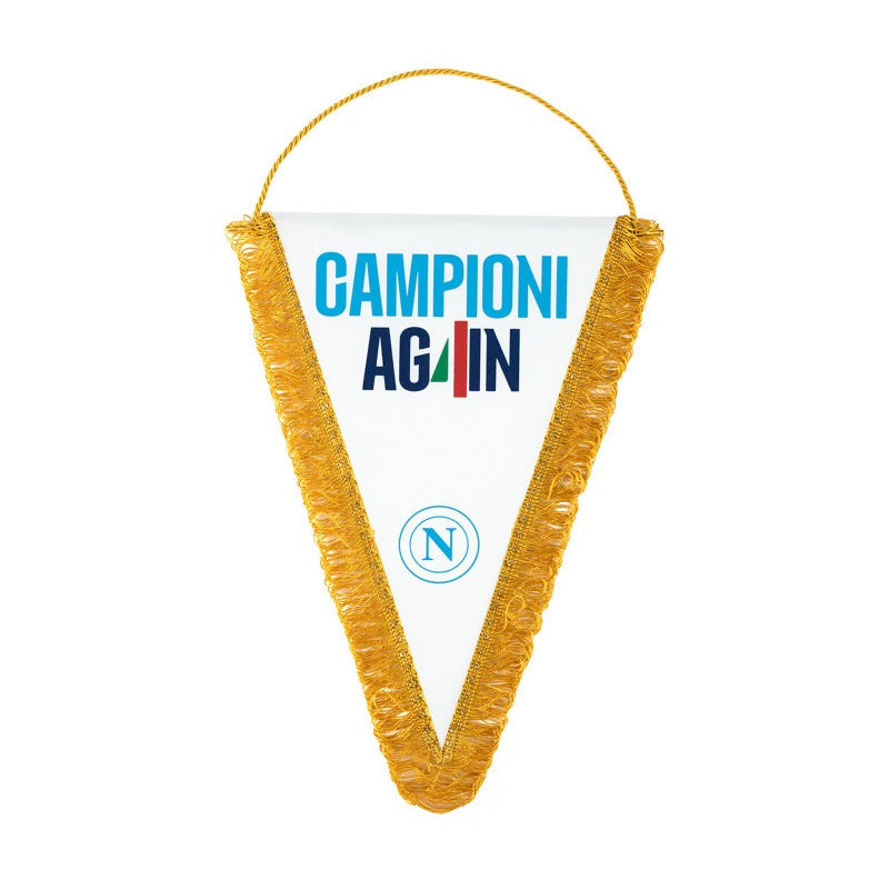 SSC Napoli Campioni d'Italia White Triangular Pennant with AG4IN writing