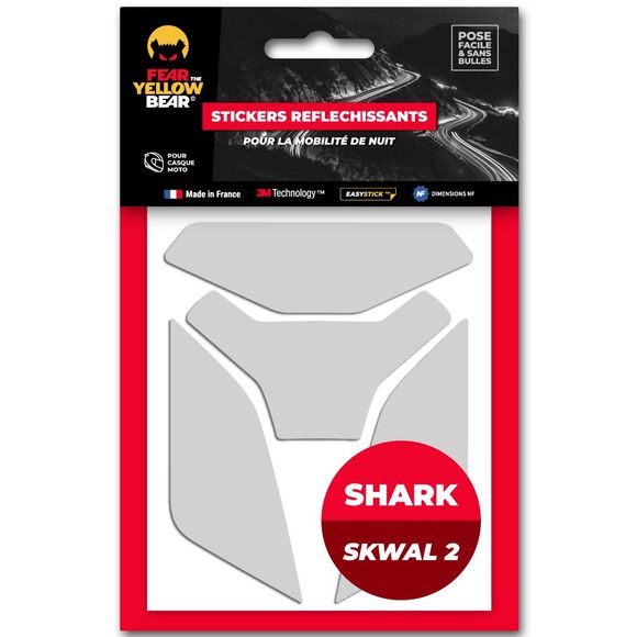 Fear The Yellow Bear REPLICA SHARK SKWAL 2 Reflective Stickers - WhiteRef: FYB0005