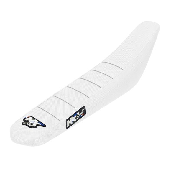 MX Seat 6 ribs saddle cover - WhiteRef: Mxs0260 / Stark-6Ribs-Blancblanc-Mxex-2326