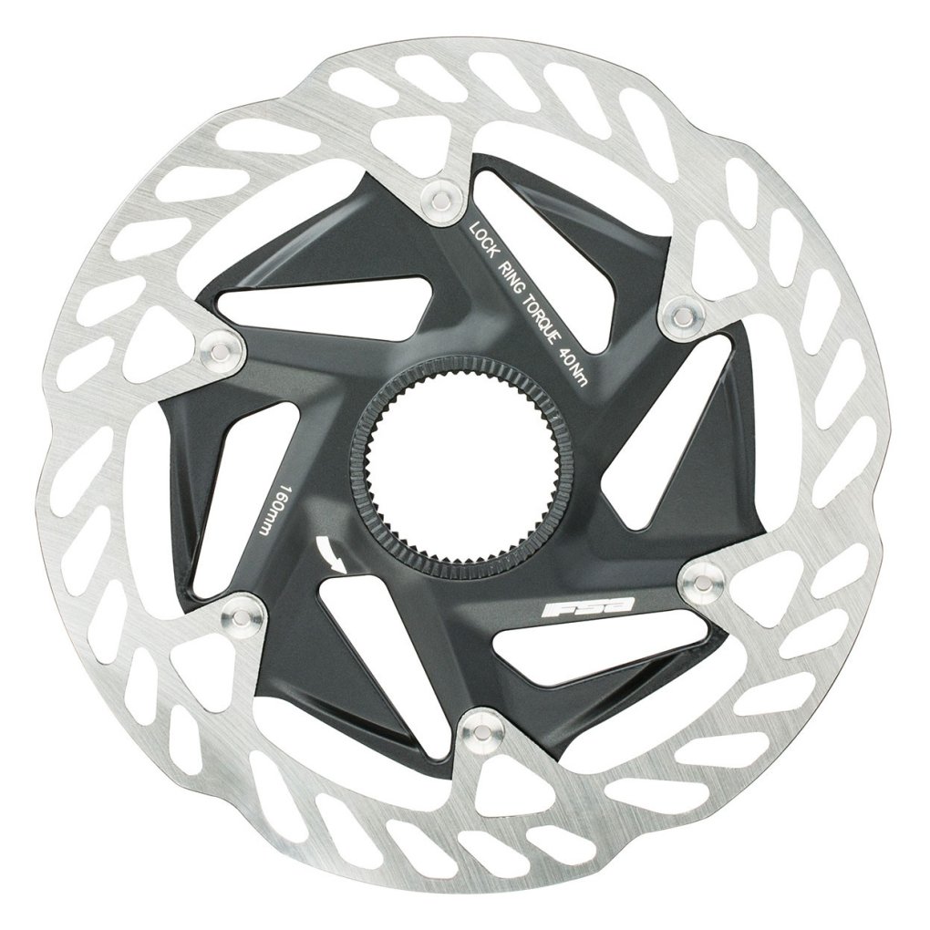 FSA K-Force WE Brake Disc - Centerlock - black/silver
