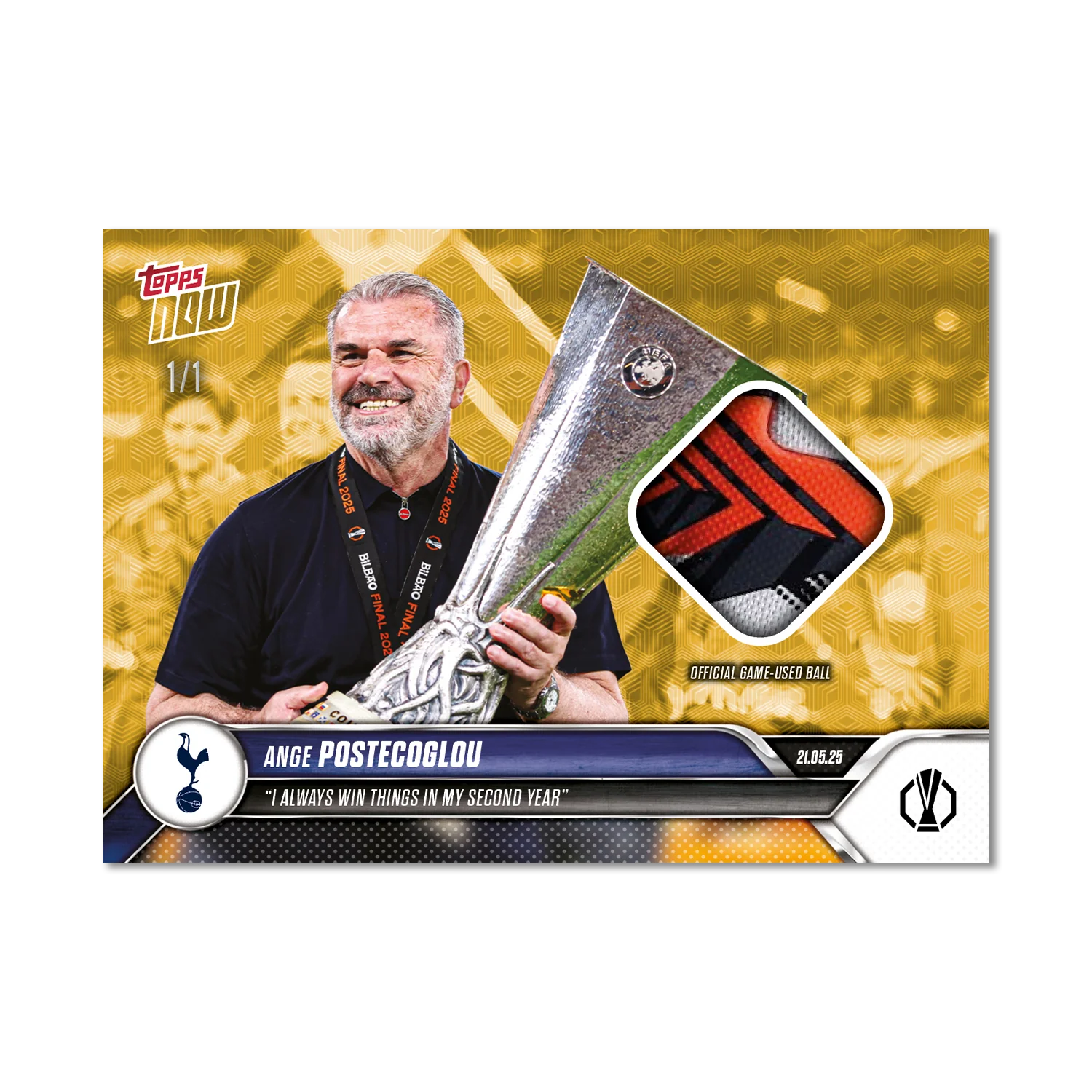Ange Postecoglou - 2024-25 UEL Topps NOW® Card 35 - LOOK FOR RELIC