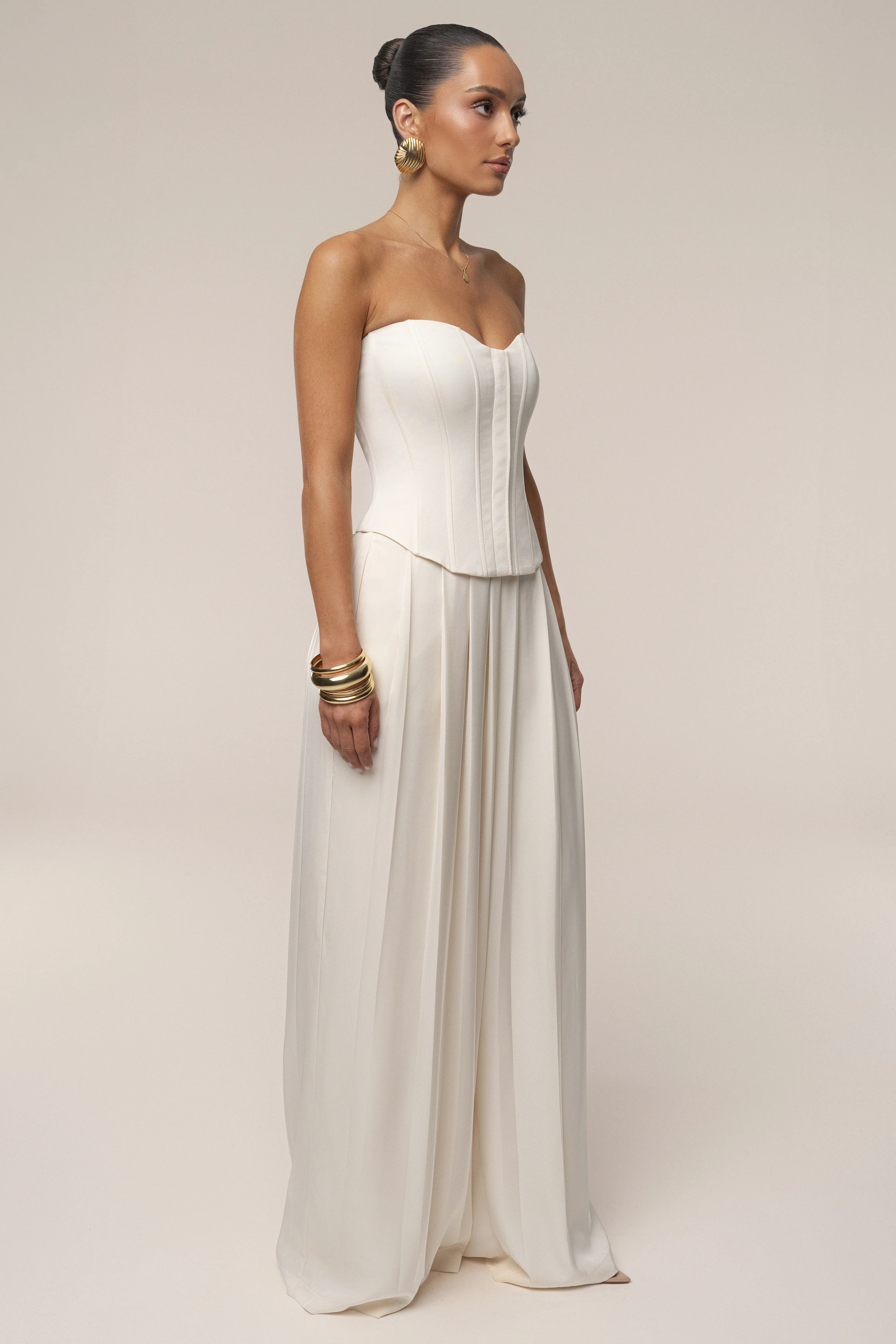 Buttercream Viv Satin Bustier Top