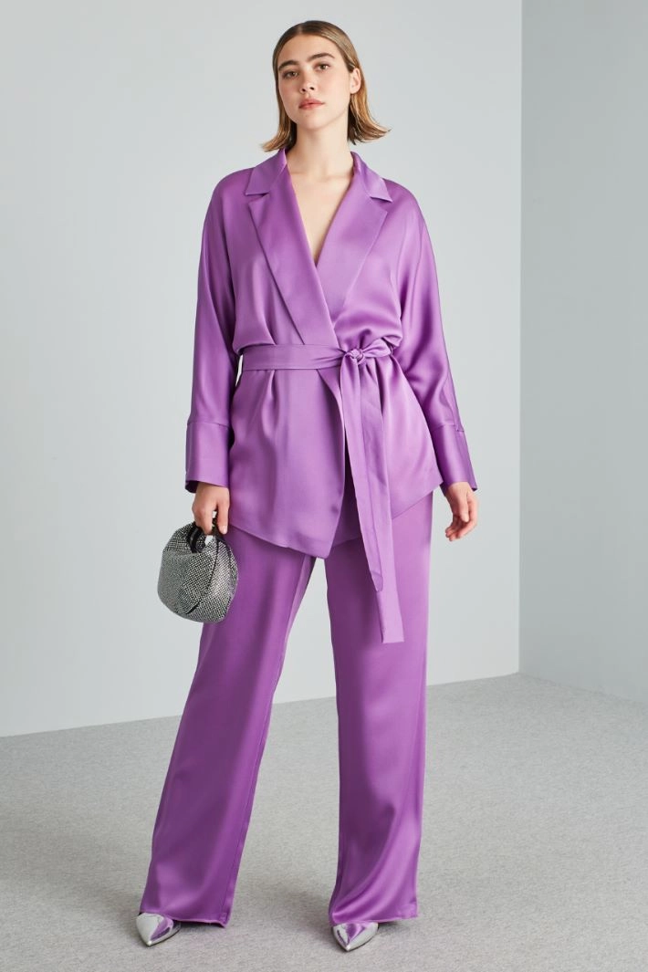 Deconstructed blazer with belt - WISTERIA