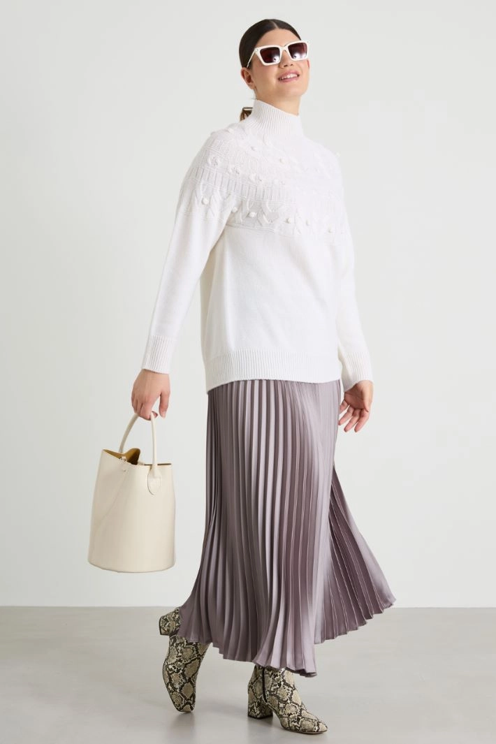 Wool blend sweater - IVORY