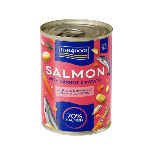 Fish4Dogs Finest Complete Wet Food - Salmon with carrot and potato - 6 x 395g