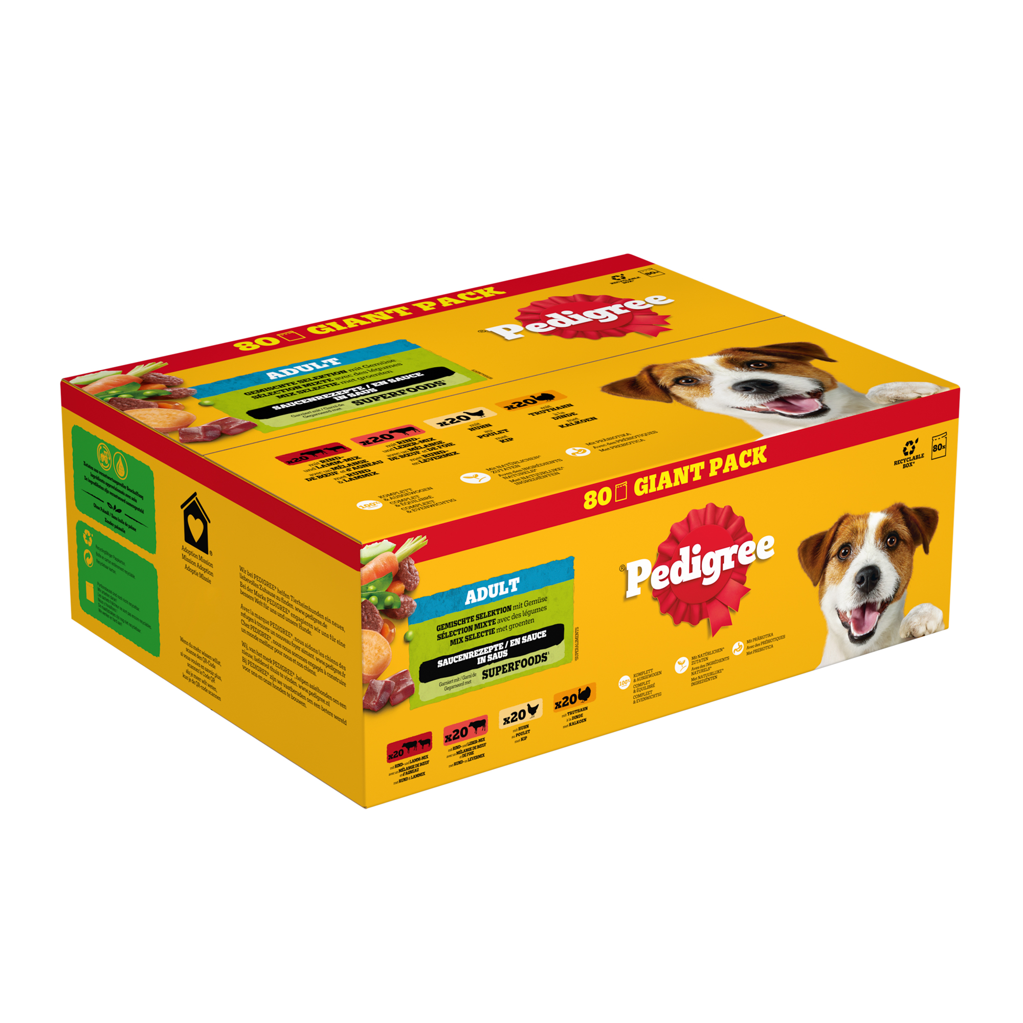 Pedigree Adult Mix Selection in Gravy Pouches - 80 x 100 g
