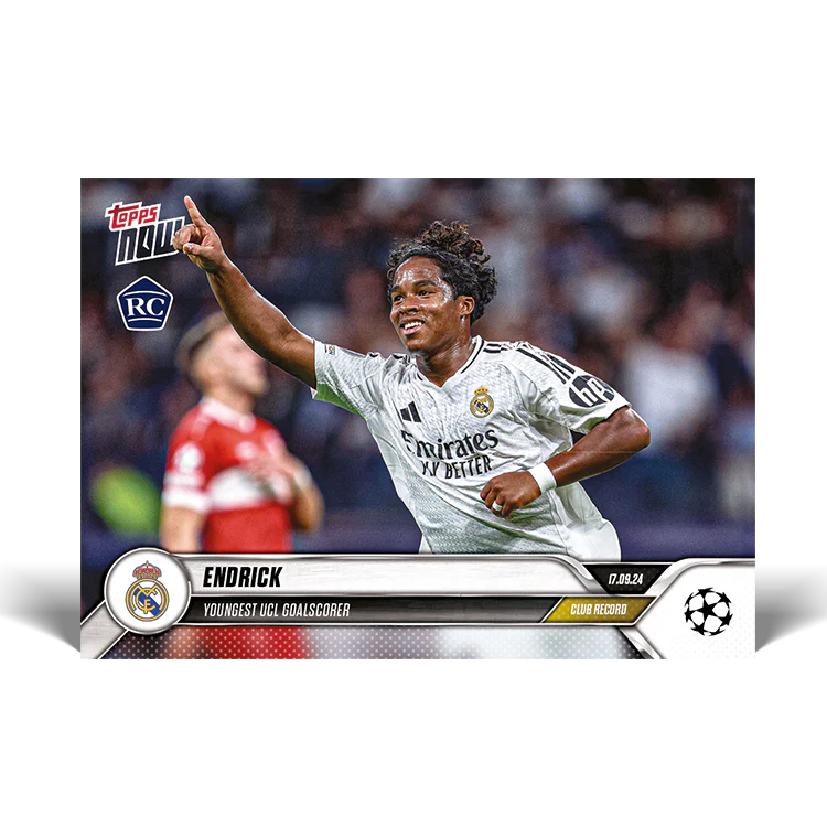 Endrick - Club Record: Youngest UEFA Champions League Goalscorer - LOOK OUT FOR ON CARD AUTO - 24/25 UCC TOPPS NOW® Card 6