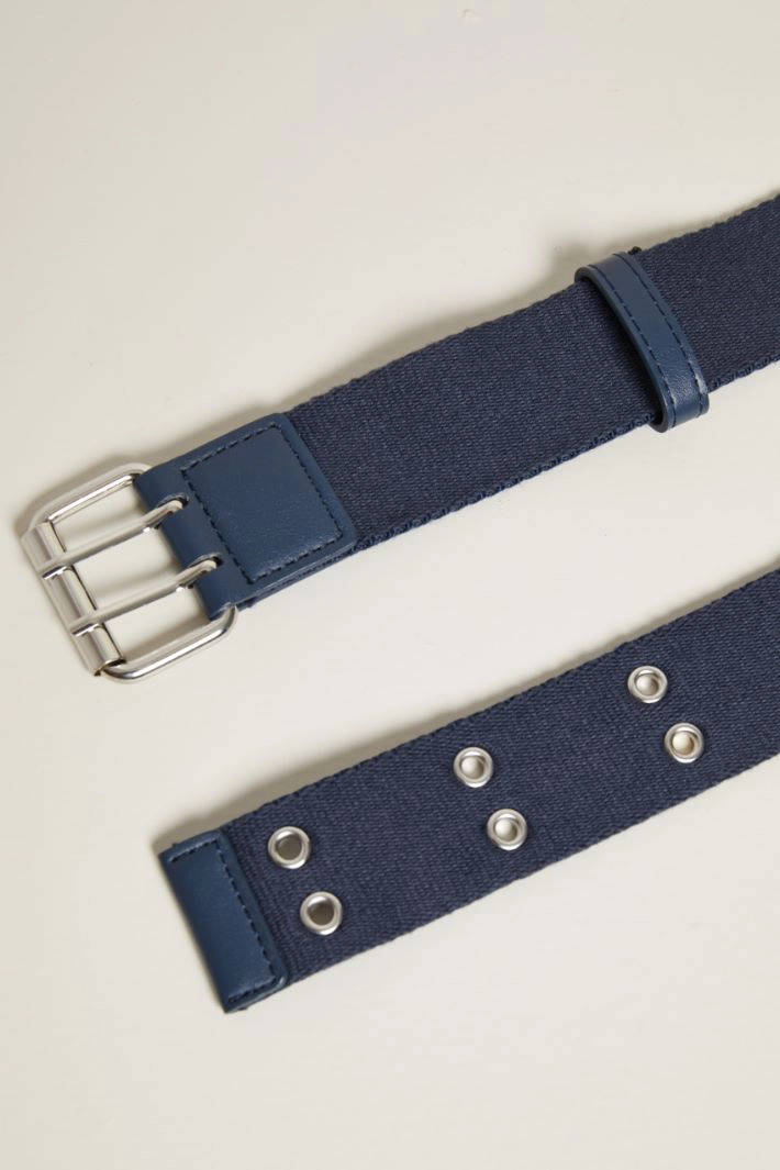 Eyelet-embellished belt - BLUE
