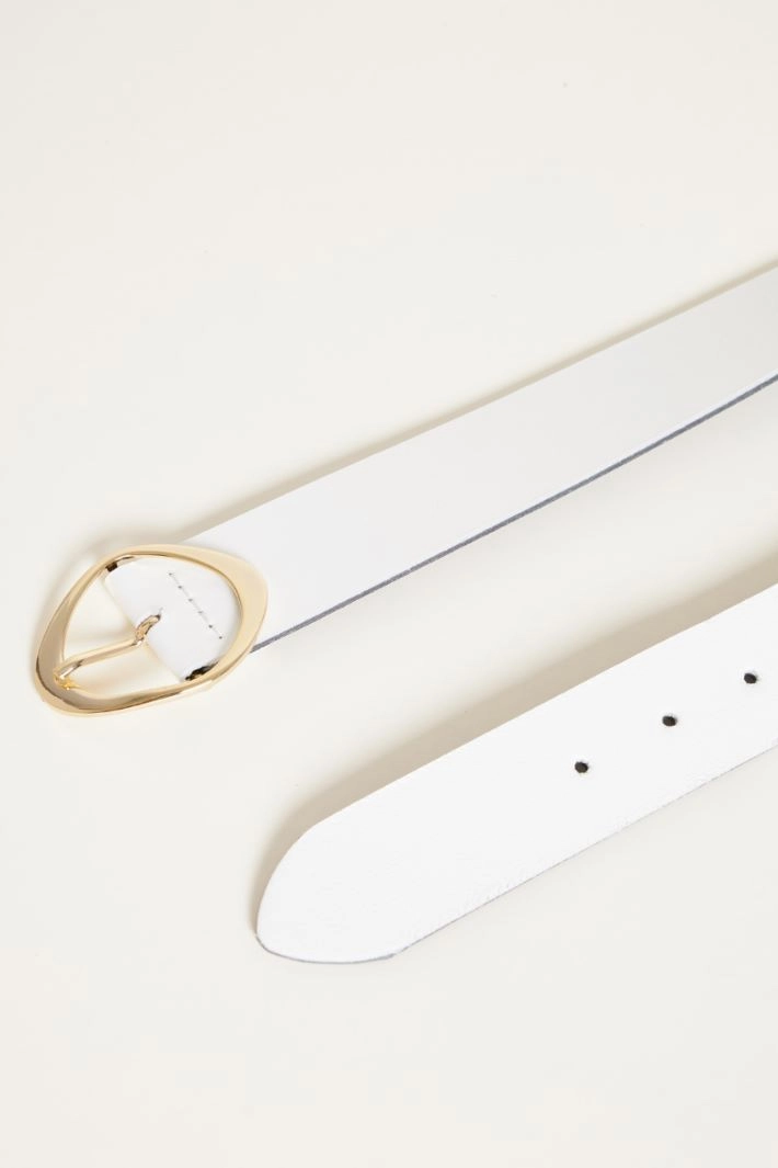 Leather belt - WHITE