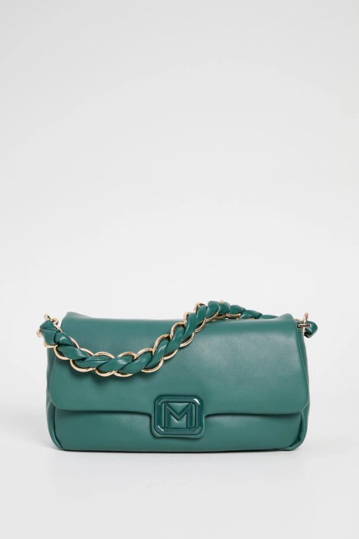 Bag with woven handle - GREEN