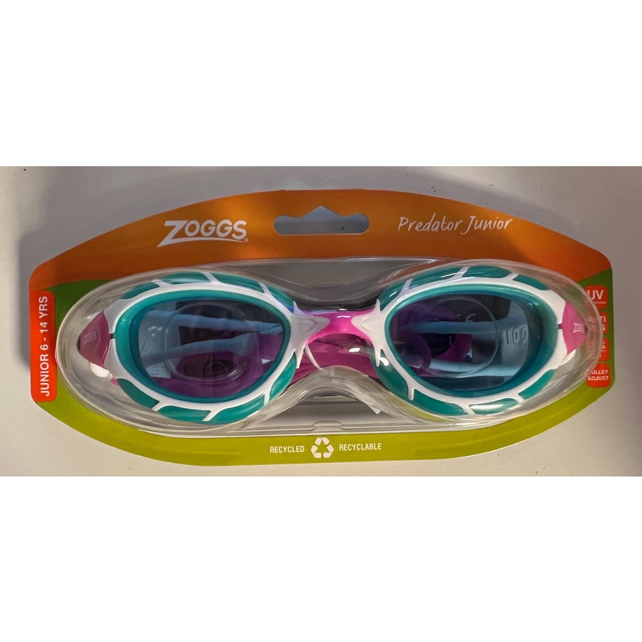 Zoggs Predator Junior Swimming Goggles Kids - Pink/Turquoise/Blue