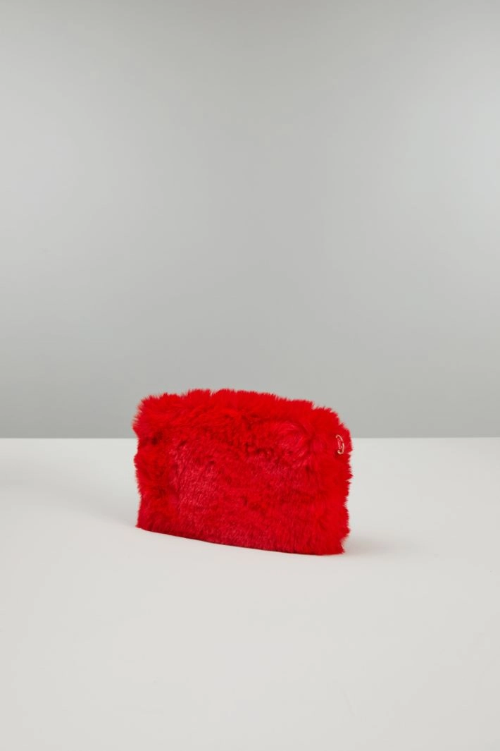 Fur-effect bag - RED
