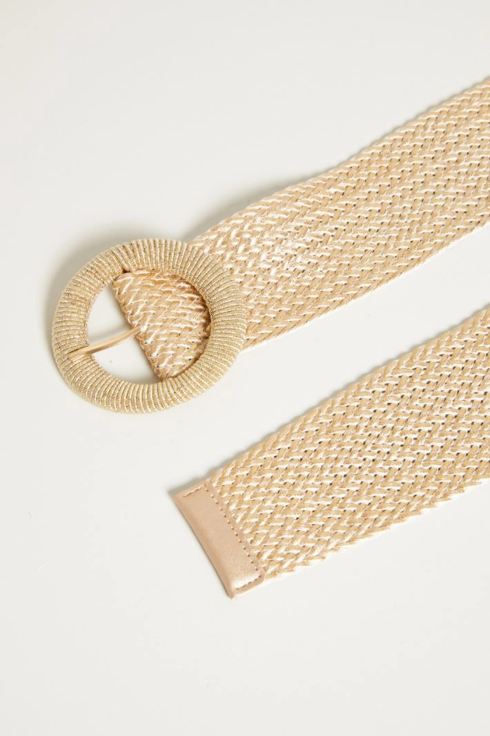 Raffia belt - BEIGE