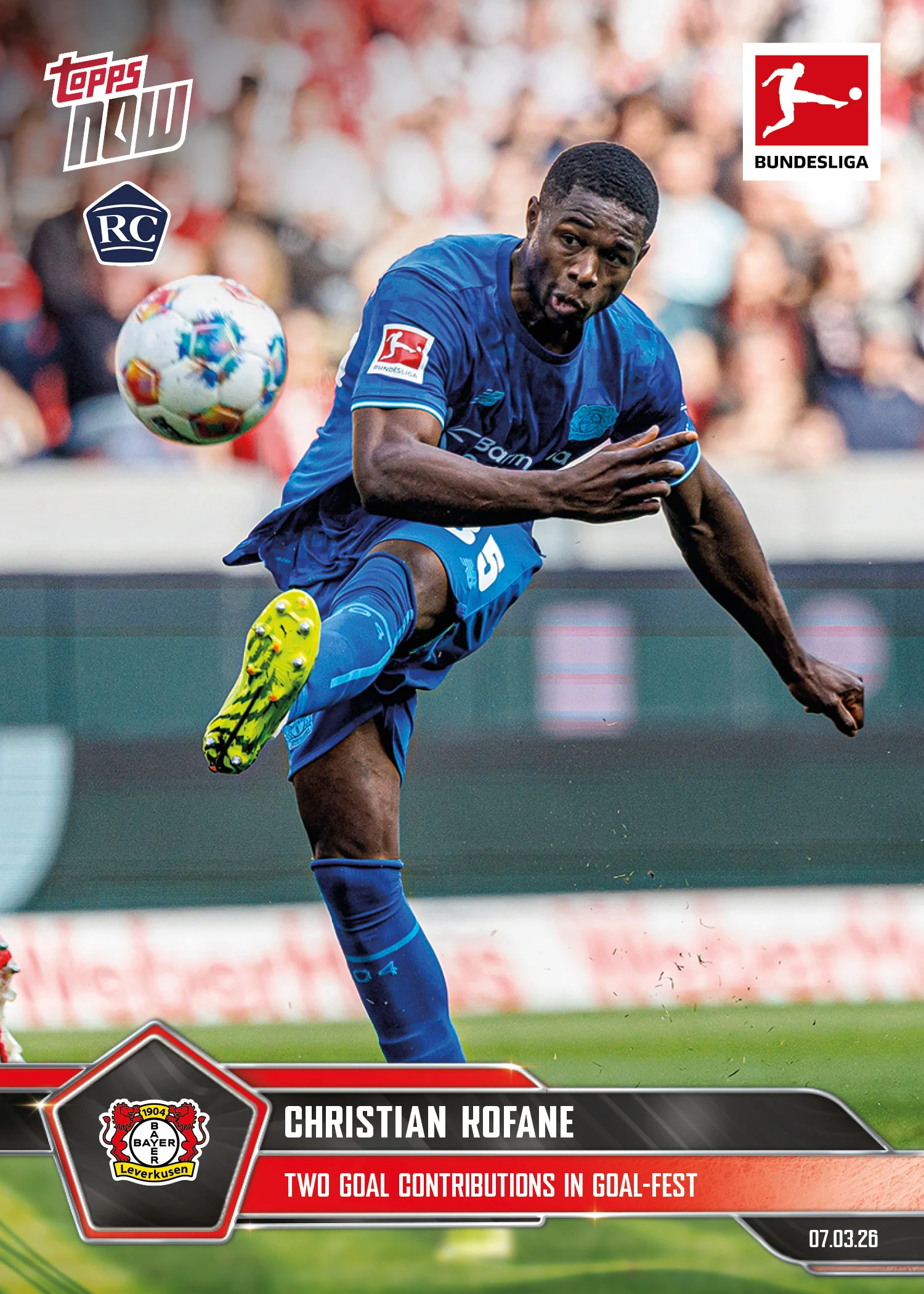 Christian Kofane - 2025-26 Bundesliga Topps NOW® - Card 142 - PR:644