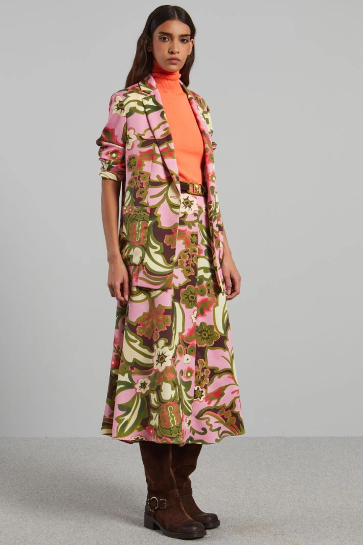 Floral skirt - GREEN PINK