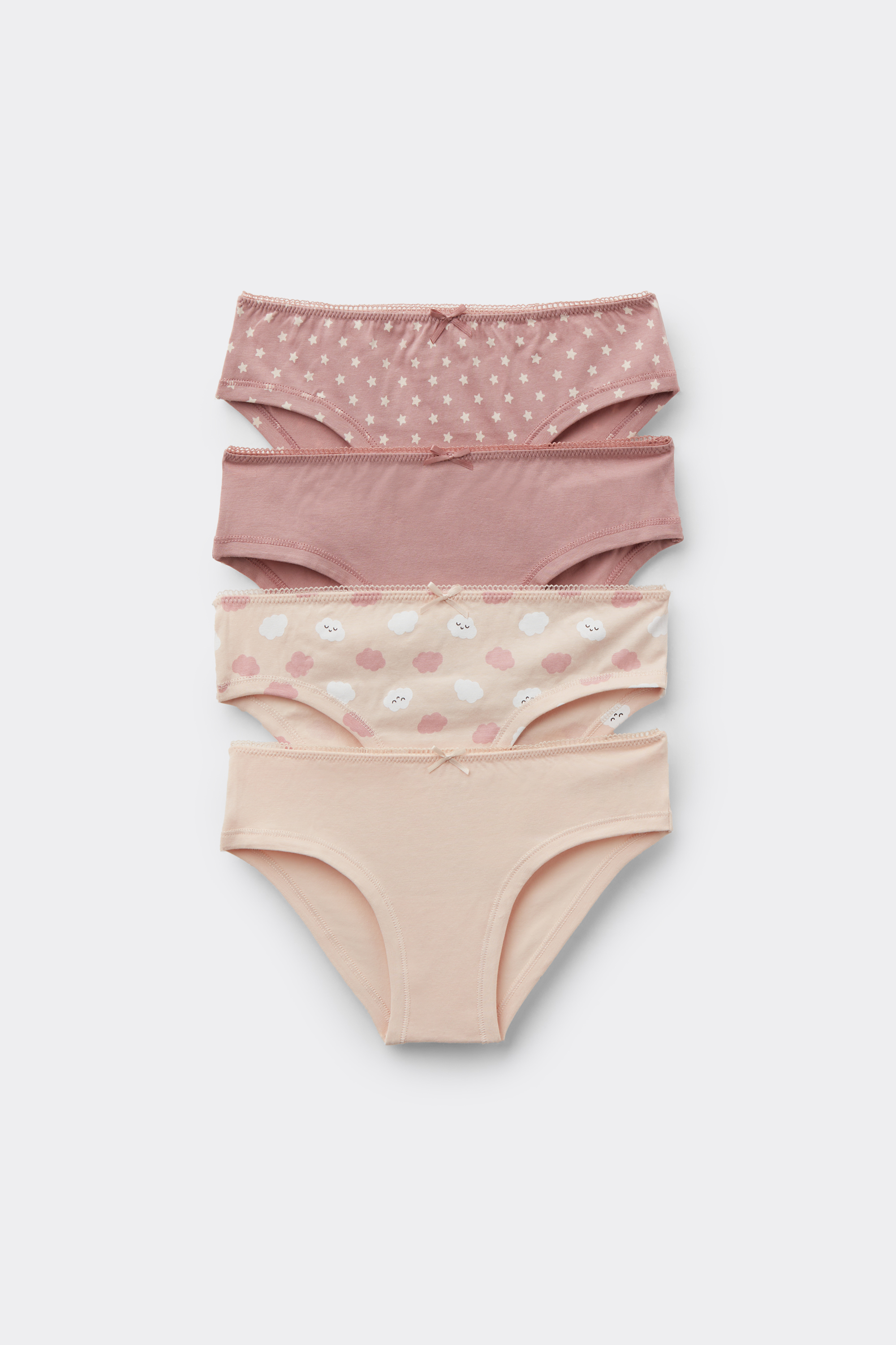 4 Pairs of Girls’ Printed Cotton Knickers