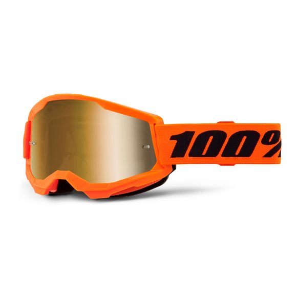 100% STRATA 2 cross mask Fluo Orange - Mirror Gold 2025 - OrangeRef: CE1366 / 50028-00015