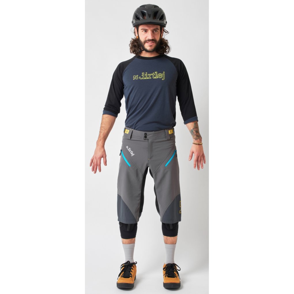 Dirtlej Trailscout Half & Half MTB Shorts Men - grey/turquoise