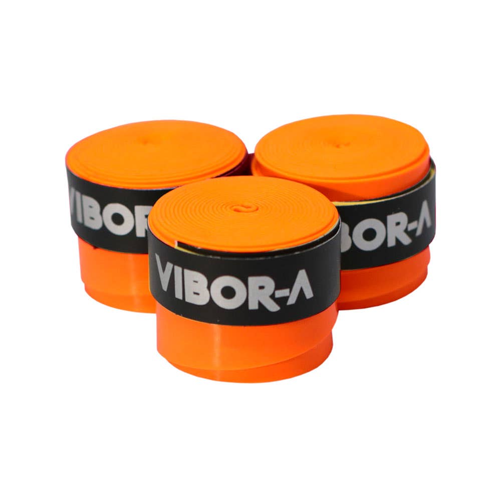 PACK OF 3 ORANGE VIBOR-A MICRO-PERFORATED OVERGRIPS