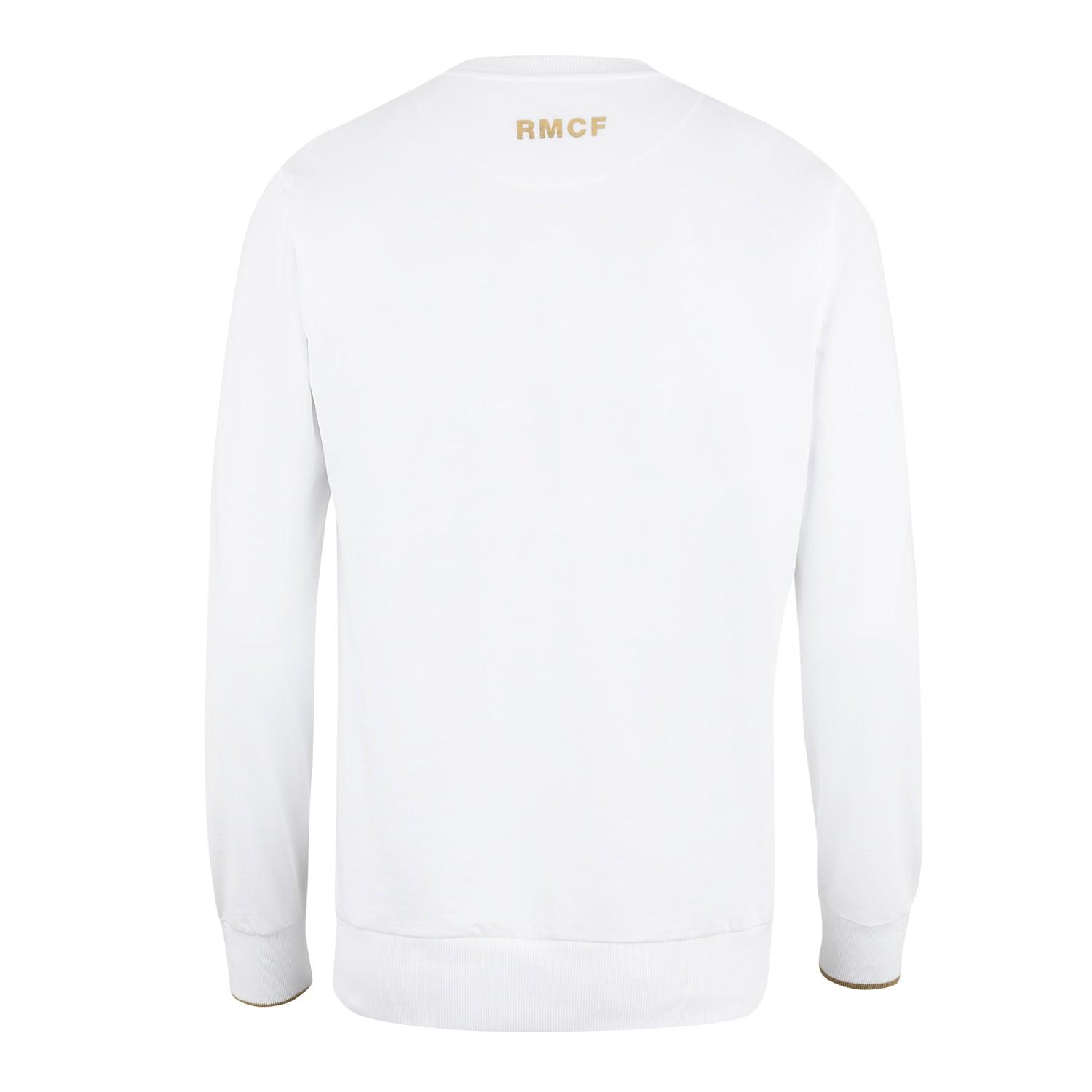 Mens White & Gold Crew Sweatshirt
