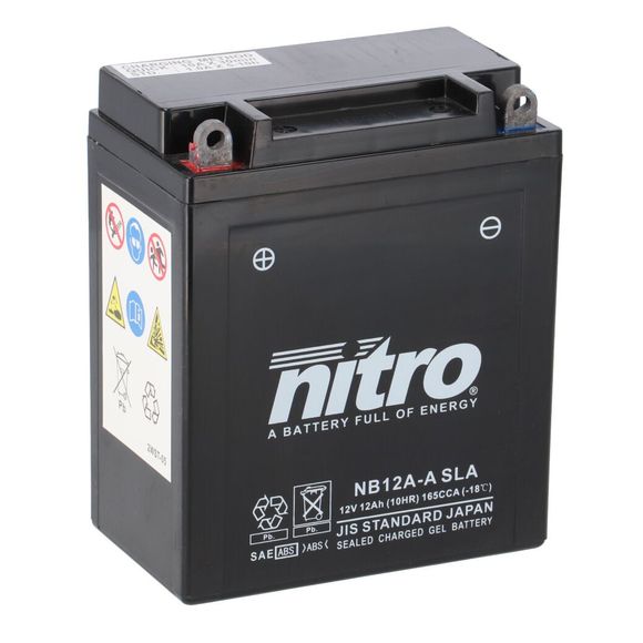 Nitro NB12A-A sealed lead acid battery, maintenance-free, ready to useRef: nb12a-a sla
