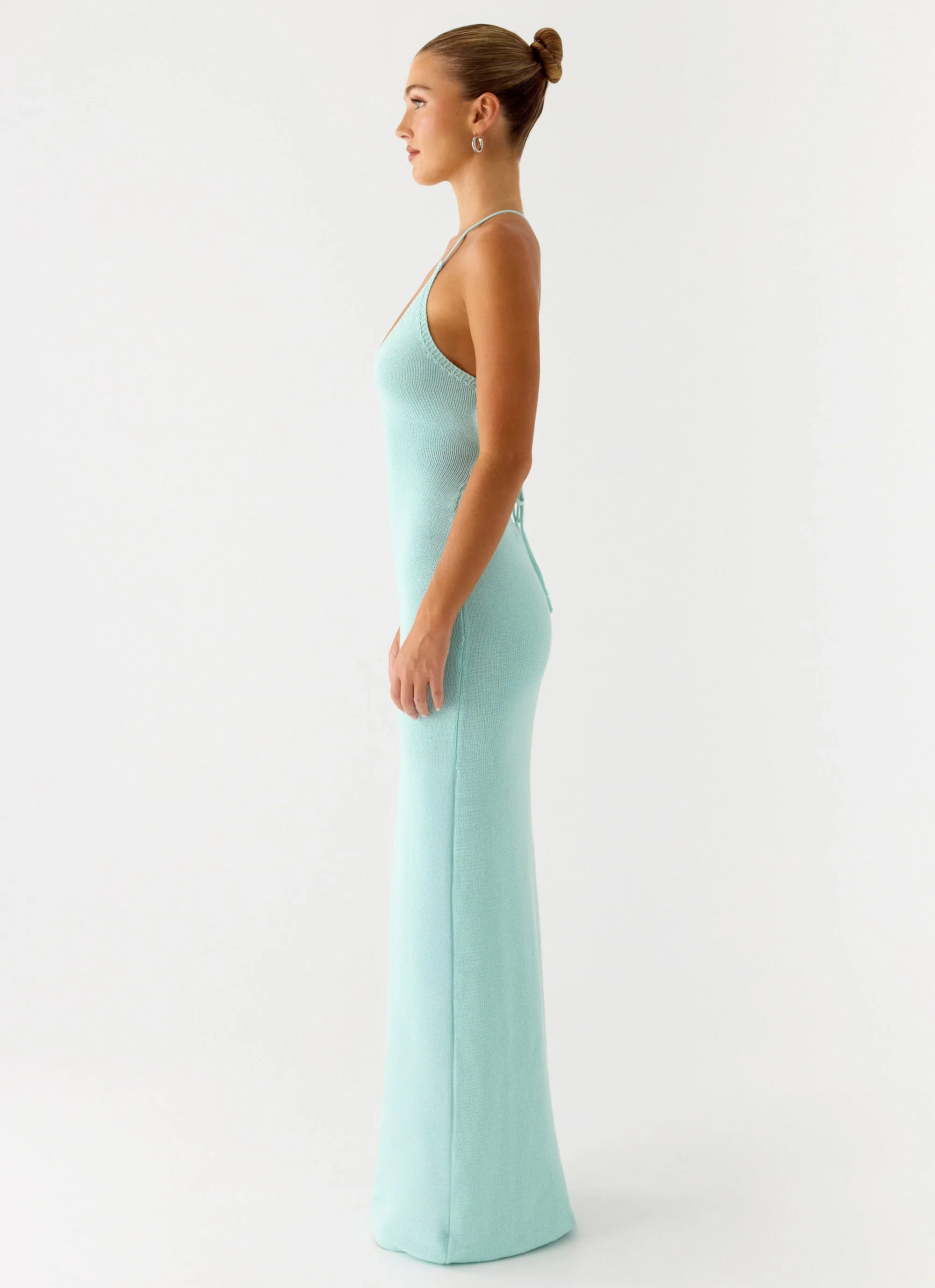 Amaya Knit Maxi Dress - Aqua