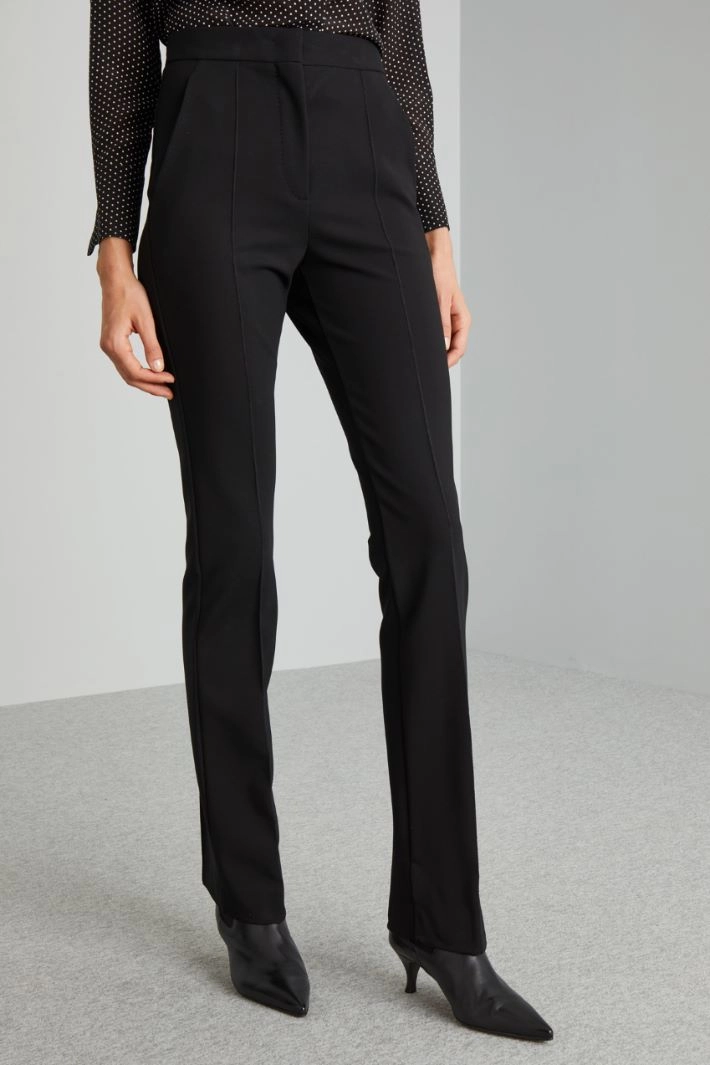 Slim-fit jersey trousers - BLACK