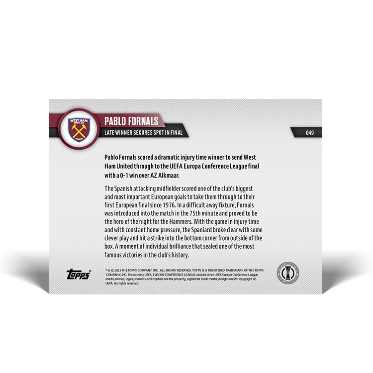 Topps UK - Late winner secures spot in final - EL TOPPS NOW® Card #49