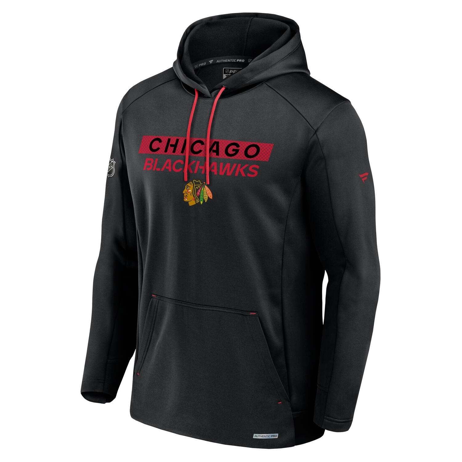 Chicago Blackhawks 2024/25 Authentic Pro Rink Tech NHL Hoodie Black