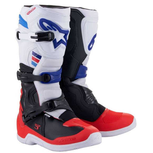 Alpinestars TECH 3 cross boots - WHITE / BRIGHT RED / DARK BLUE 2023 - White / RedRef: AP12715