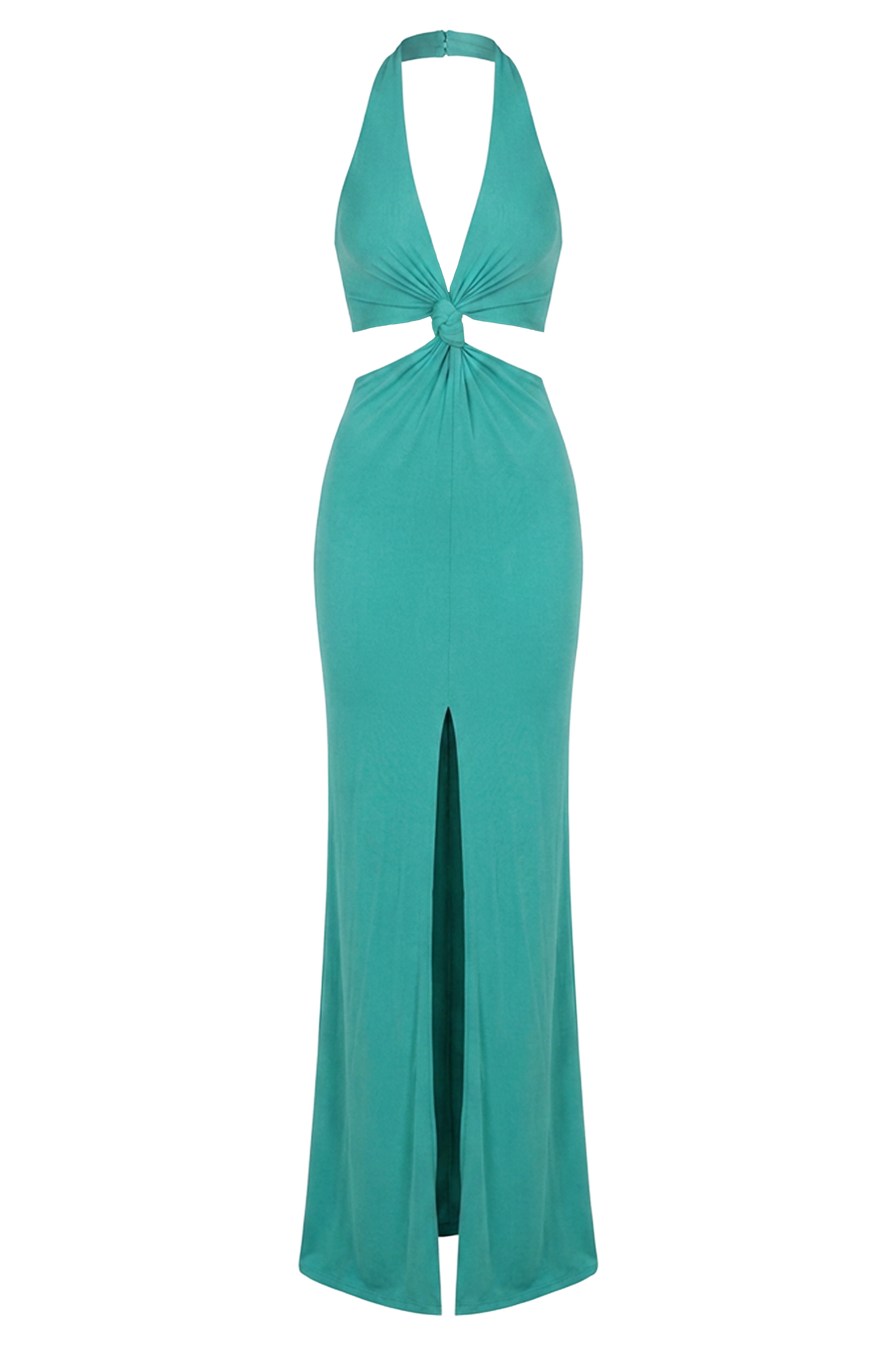 Teal Grand Evening Maxi Dress